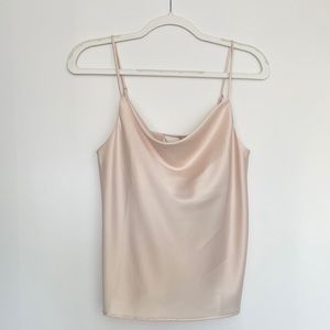 RO & DE Anthropologie Cowl Neck Cami Satin Blush